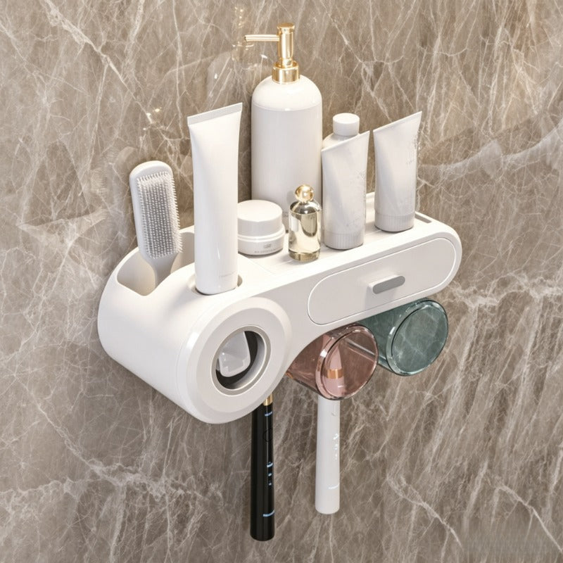 Toothpaste Dispenser| Wall Mounted Toothbrush Rack