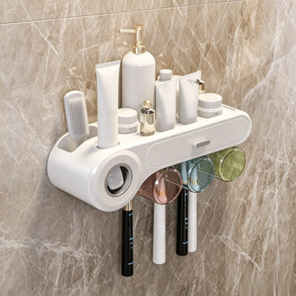 Toothpaste Dispenser| Wall Mounted Toothbrush Rack