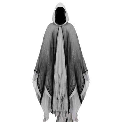 Halloween Grim Reaper Cloak Costume Set with Mask, Gloves and Scythe