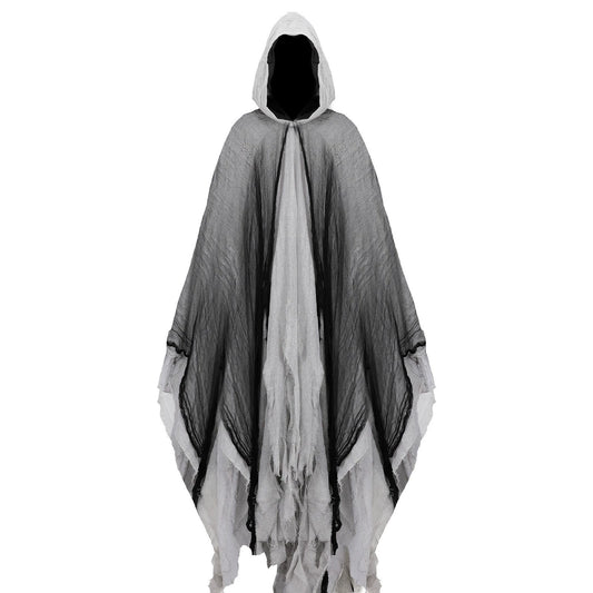 Halloween Grim Reaper Cloak Costume Set with Mask, Gloves and Scythe