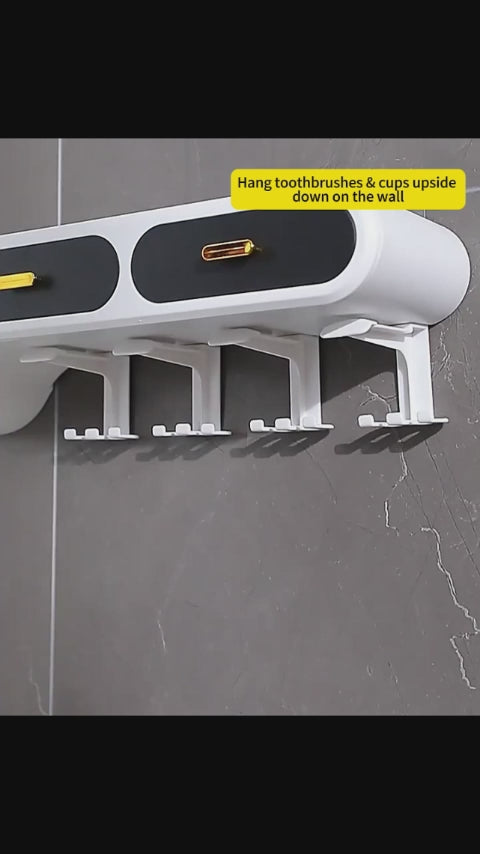 Wall Mounted Toothbrush Rack | Toothbrush holder with cup